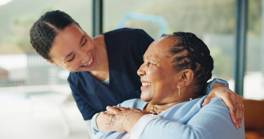 A warm moment of caregiving